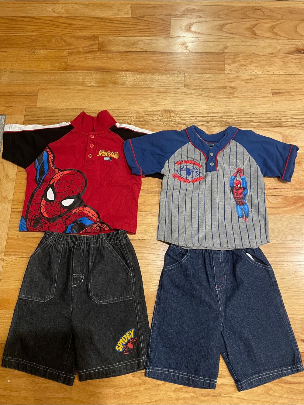 Lot of 2 Boy’s Marvel Spider-Man Tee and Short Sets